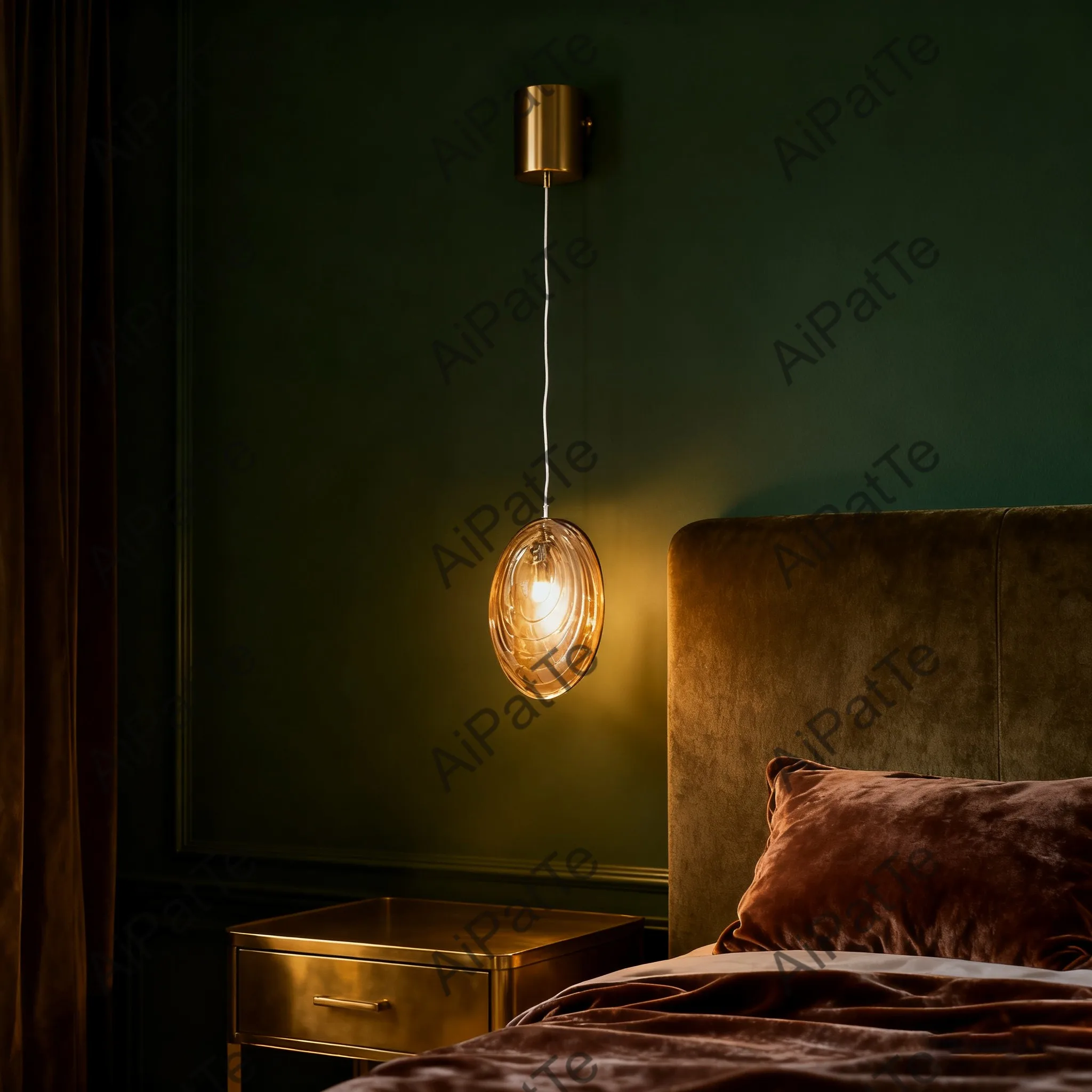 AiPatTe Modern Nordic Dimmable Chandelier 2025 New Designer Shell Shape Gold Glass Finish Adjustable