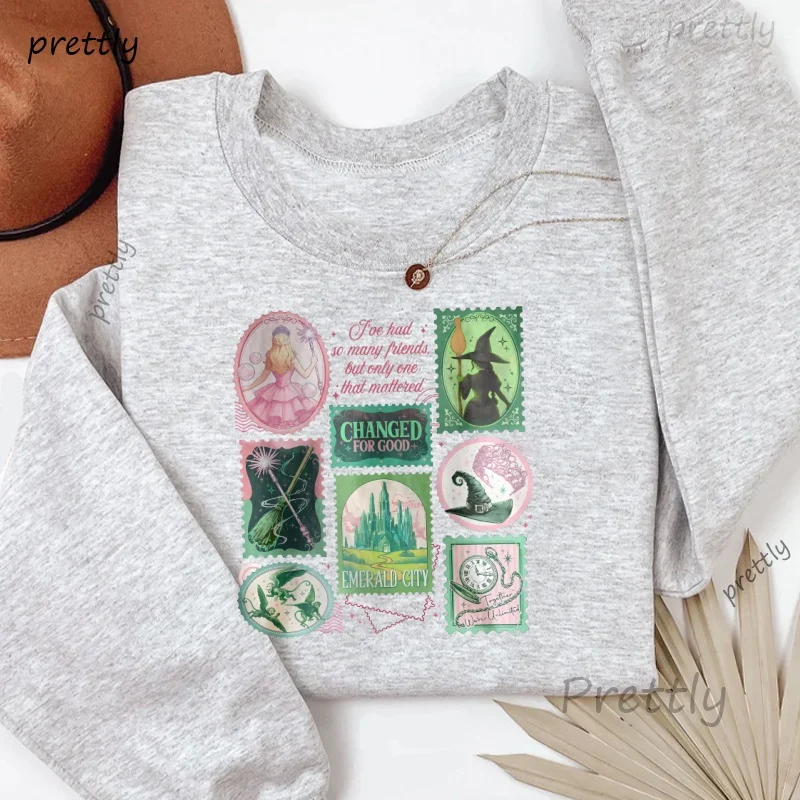 Wicked Changed for Good Sweatshirts Men Women Retro Magic Wand  Hoodies Harajku Casual Long Sleeve Round Neck Hoodie Streetwear