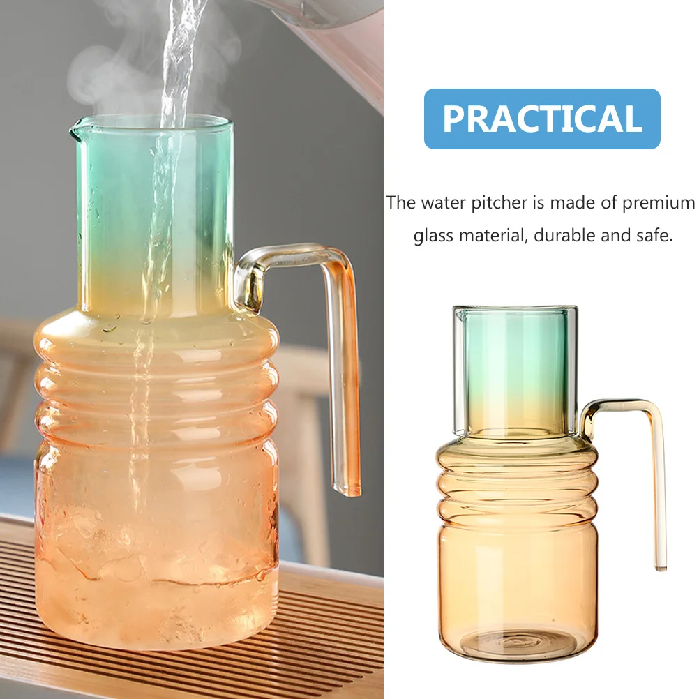 مجموعة واحدة من إبريق المشروبات الباردة ذات السعة الكبيرة من الزجاج الشفاف مع كوب متعدد الوظائف لمطعم المكتب المنزلي