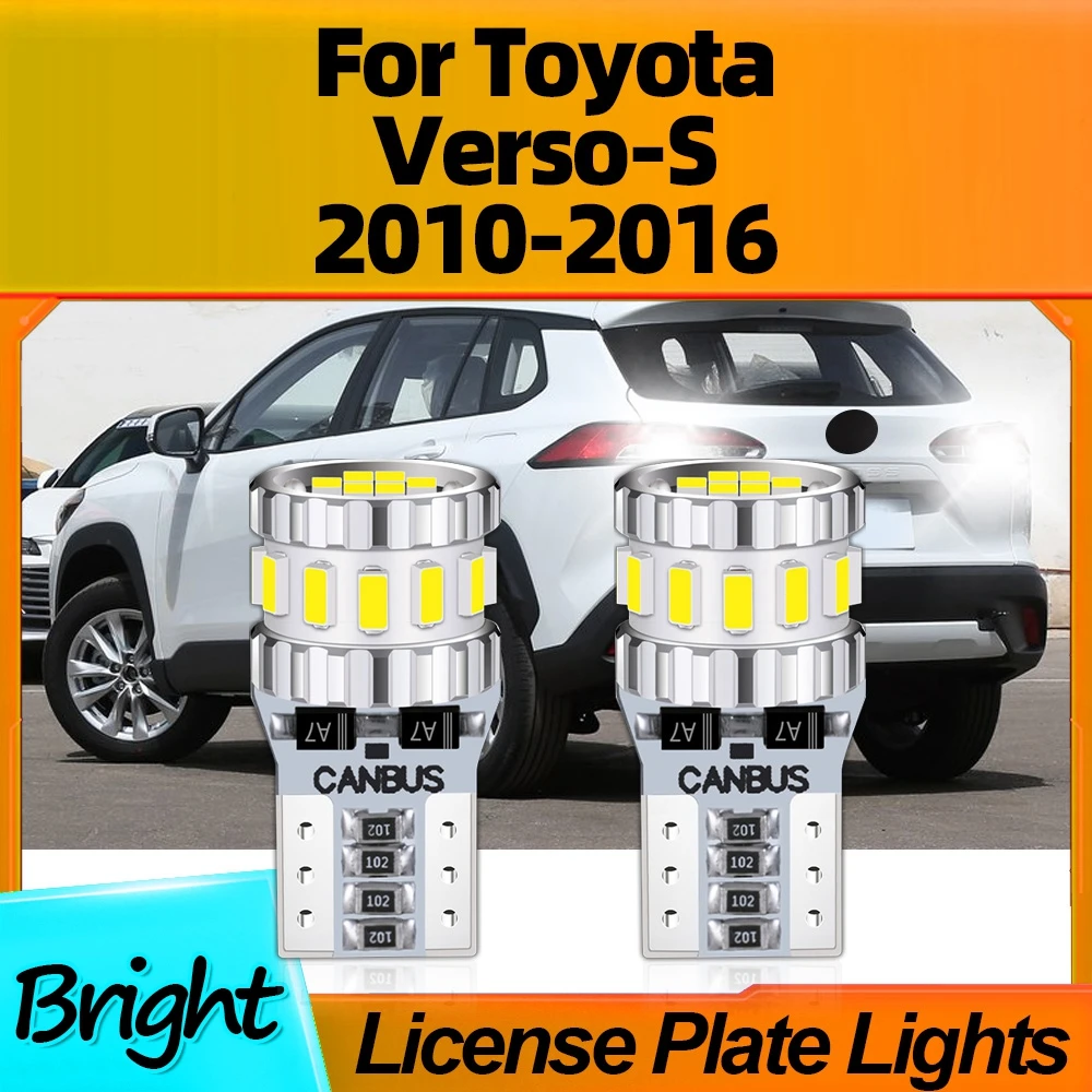 

2PCS High Quality T10 W5W LED Car Lamps License Plate Lights 6000K 12V For Toyota Verso-S 2010 2011 2012 2013 2014 2015 2016