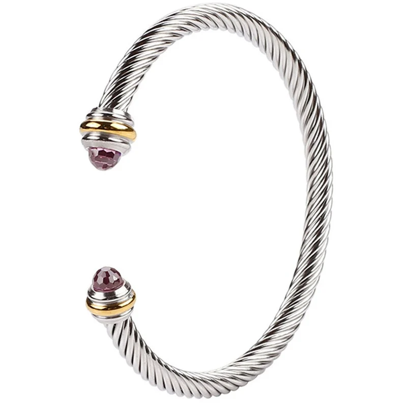 Populaire staaldraad kraag armband verstelbare gepersonaliseerde hiphop sieraden Europa en Amerika chique armband voor vrouwen KOFSAC