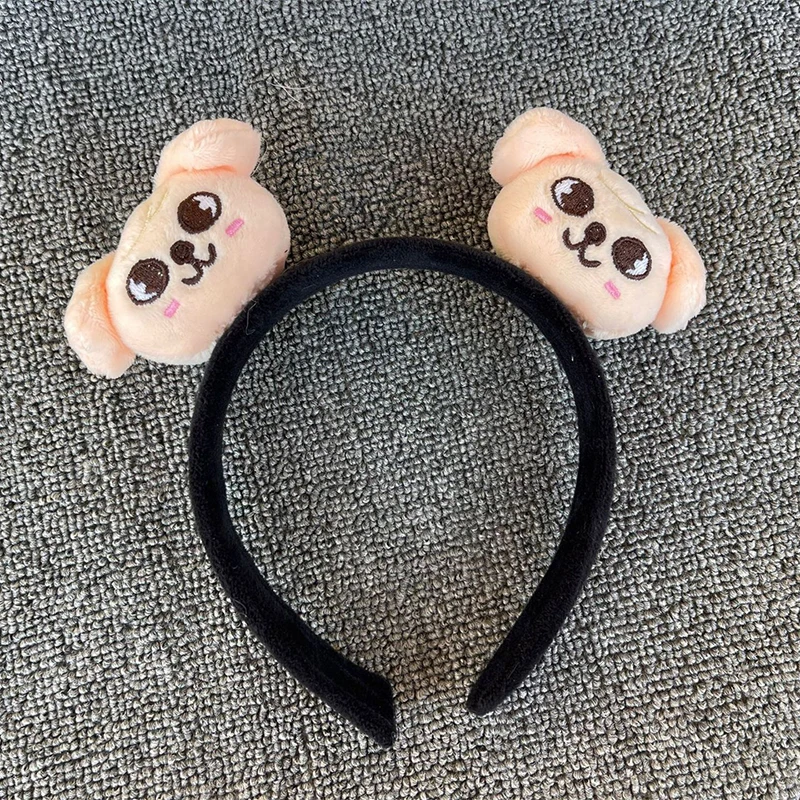 Kpop Cartoon Felix Cat Pig Plush Headband Women Spa Face Wash Anti -sliding Hair Holder Girls Lovely Head Hoop Hairband Hoops