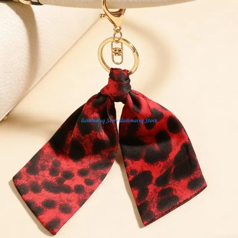 573B Leopard Themed Holder Pendant Polyester Fabric Purse Charm Bag Accessories For Travel Or Parties