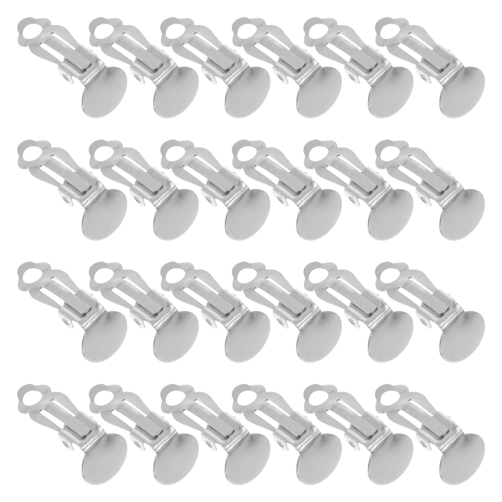

100pcs Ear Clip Jewelry Making Kit Premium Metal Non-Pierced Earring Bases Smooth Glossy Diy Accessories For Women Gift