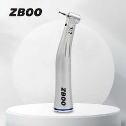 Dental 1:1 LED Fiber Optic Handpiece Internal Water Spray Contra Angle Push Button Chuck Blue Ring Low Speed Handpiece