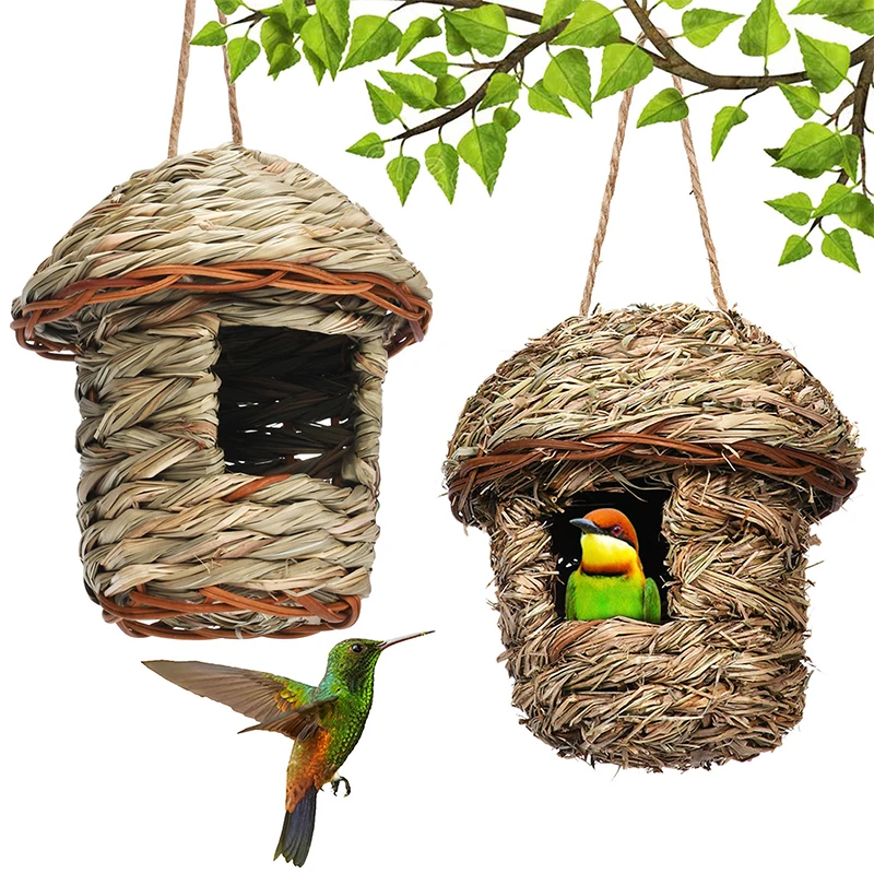 Neues Kreatives Handgefertigtes Grasgewebtes Vogelnest Hofdekoration Vogelhabitat Ökologisches Vogelhaus Hängendes Papageiennest Schlafzimmer