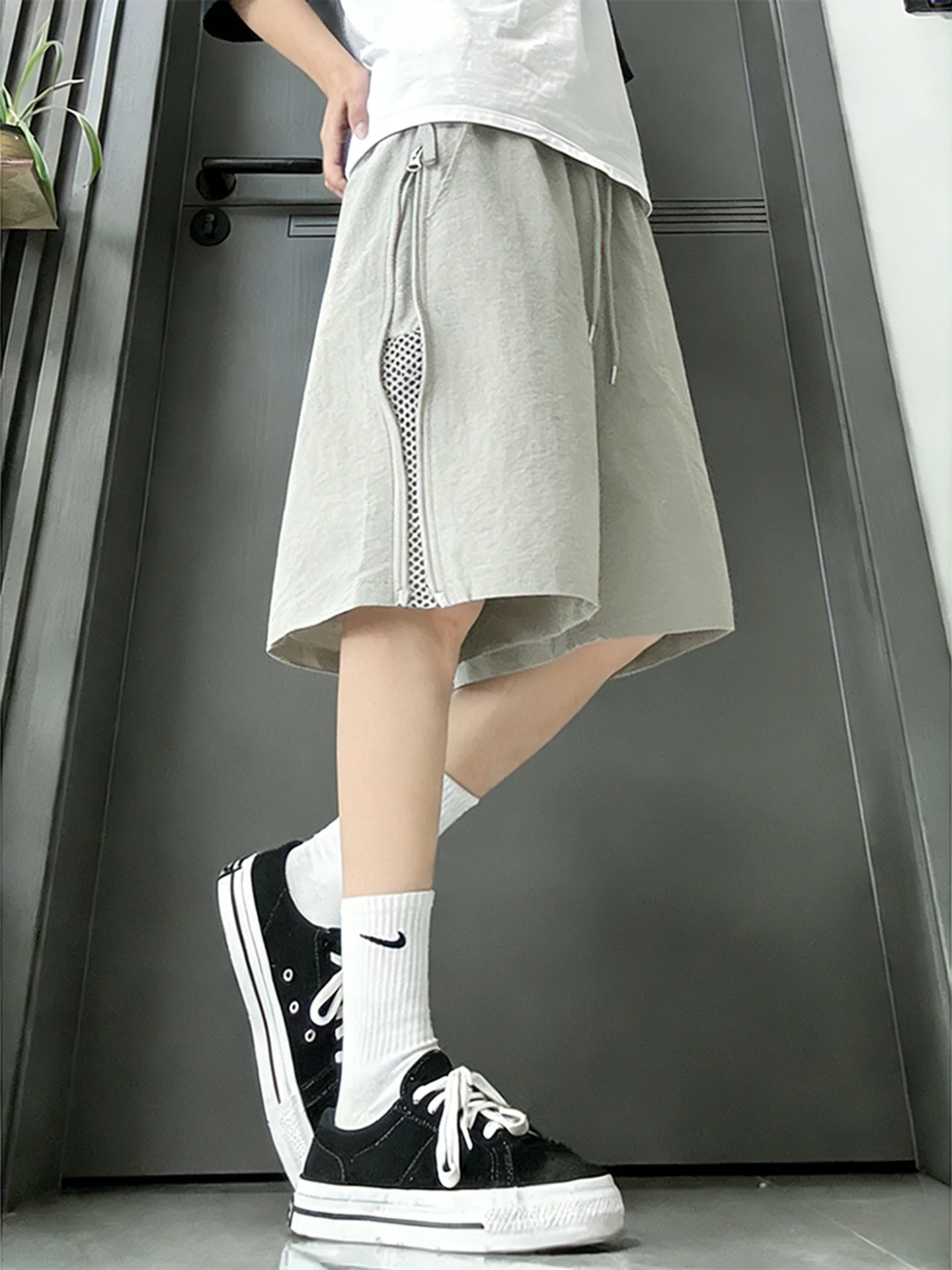 

Быстросохнущие нейлоновые баскетбольные шорты мужские летние, тонкие, с сетчатыми вставками, пятичастные, пляжные, прямого кроя, на молнии, модные, молодежные