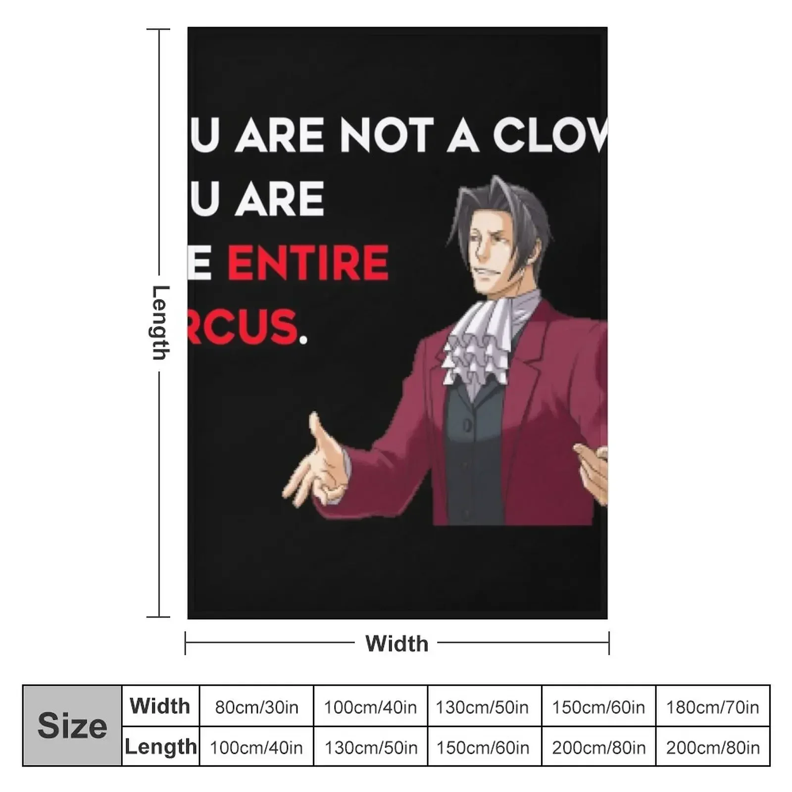 Miles Edgeworth Entire Circus Quote Throw Blanket Luxury Brand Sofas Tourist For Baby sofa bed For Decorative Sofa Blankets