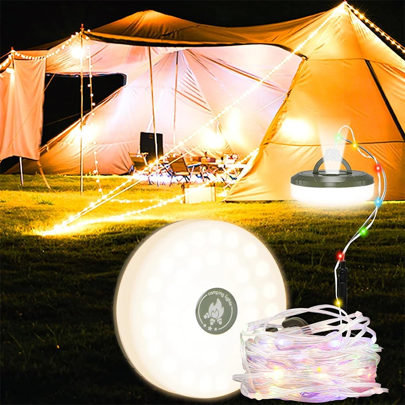 

LED Camping Lamp Strip Atmosphere 10M Length Waterproof Recyclable Light Belt Outdoor Garden Decoration Lamp for Tent Room