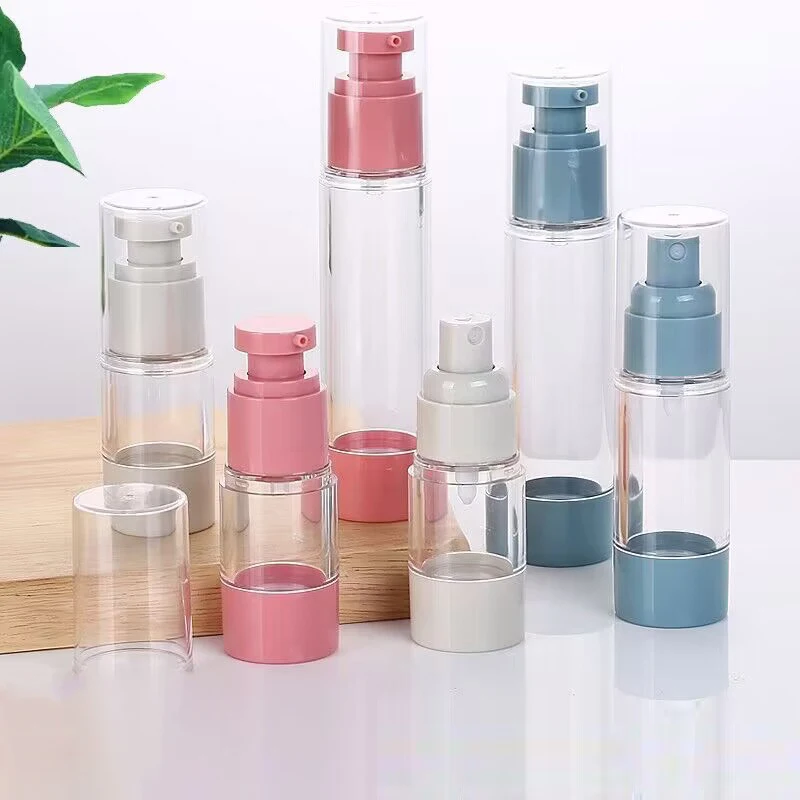 15/30/50ml Vacuum Spray Lotion Bottle Refillable Plastic Bottle Travel Portable Empty Container Care Makeup Tool