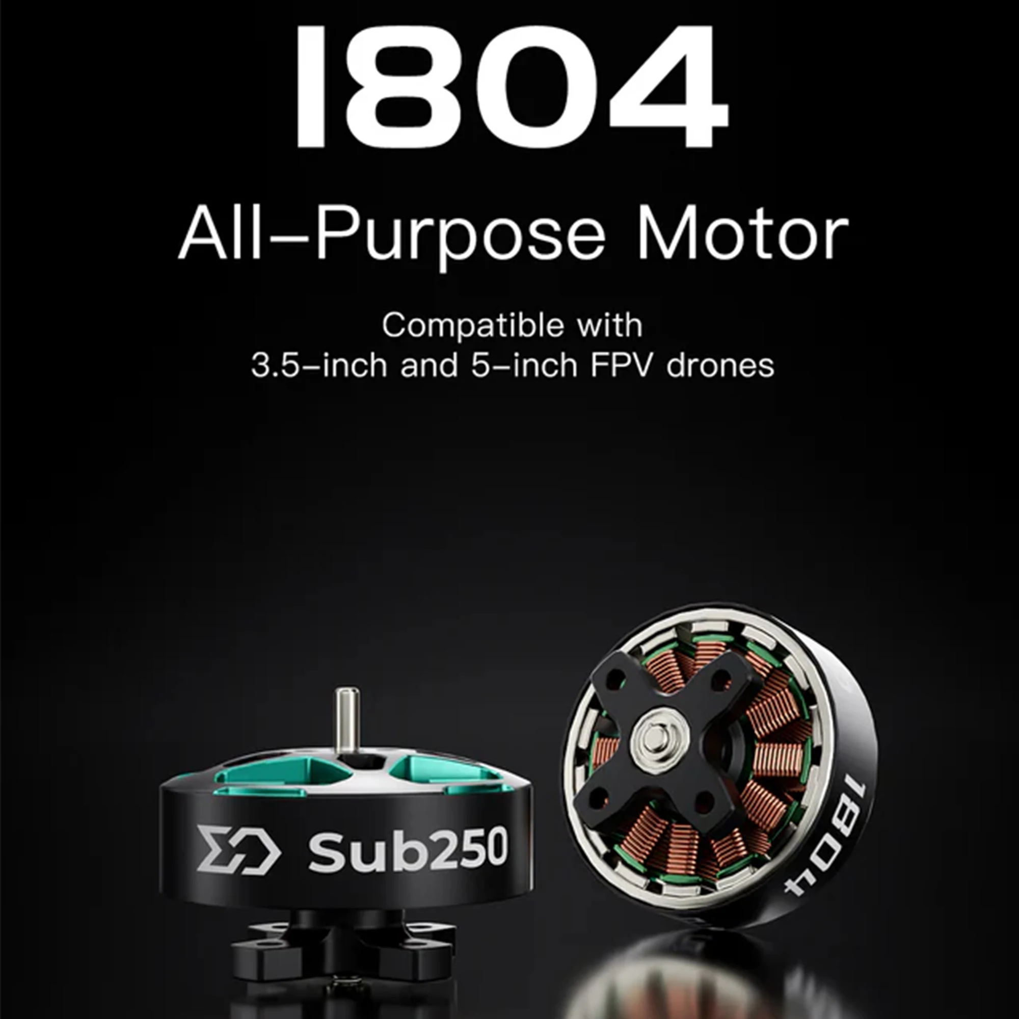 Sub250 1804 2450KV 3450KV Ultra-light Brushless Motor Suitable for 3.5-5 Inch Long Range FPV Drone with Screw Accessories