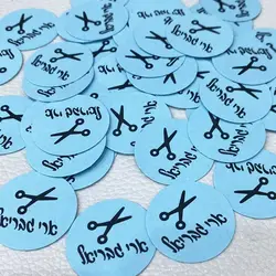 50 Personalized name Scissors Confetti Age 3 Party Decorations