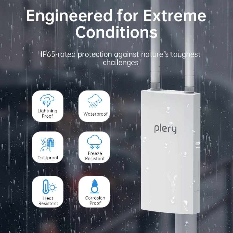 

PLERY 1200M 4G LTE Outdoor Router Insert a Sim Dual Band 2.4G/5.8G 32 User Wifi signal Router Extender amplifier plug and play