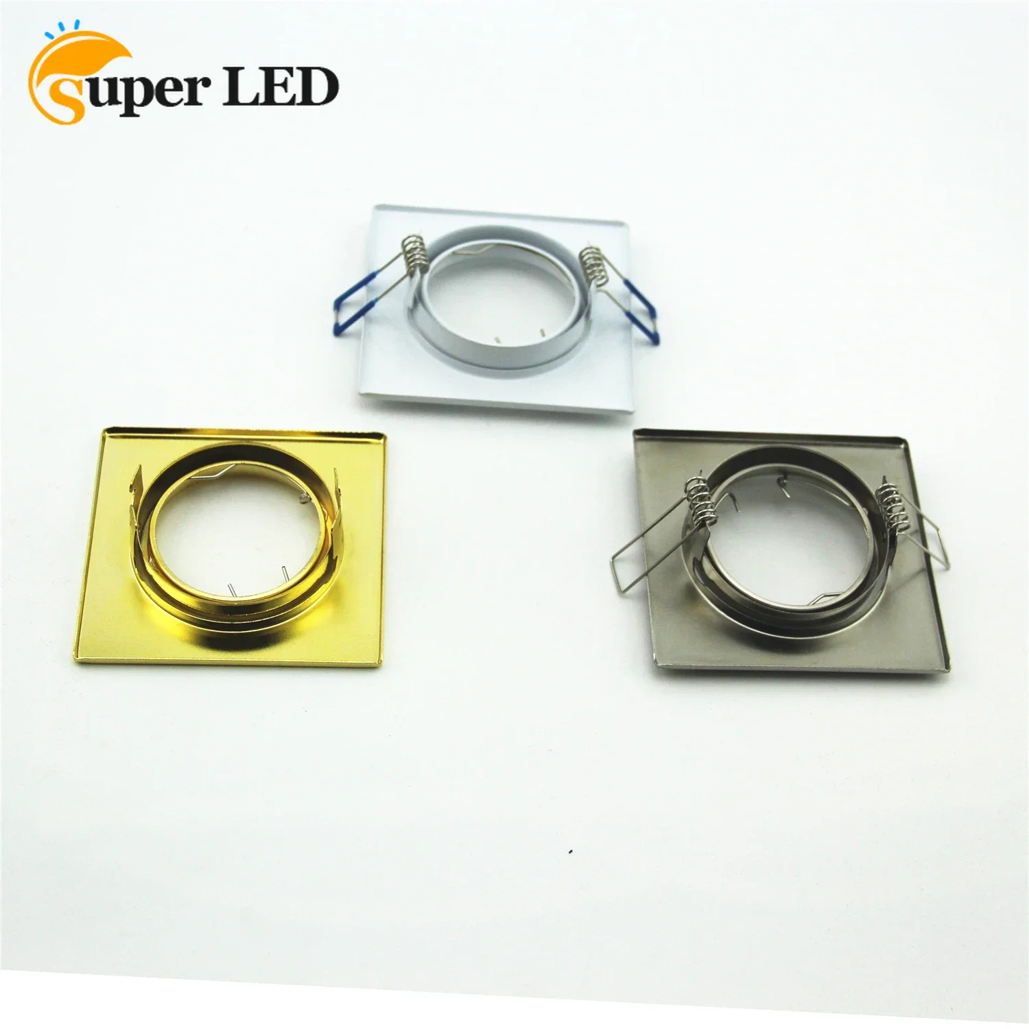 

Square White/Golden/Satin Nickel LED Downlight Cutting 60mm Ceiling LED Downlight Holder for Bedroom