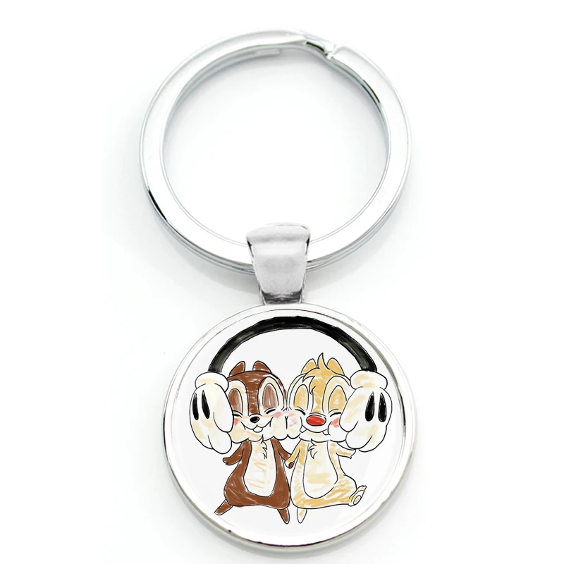 Chip And Dale Baby Disney Cartoon Character - Mental Keychain Keyring Pending Key Chain Key Ring - Birthday Gift For Bag Decor