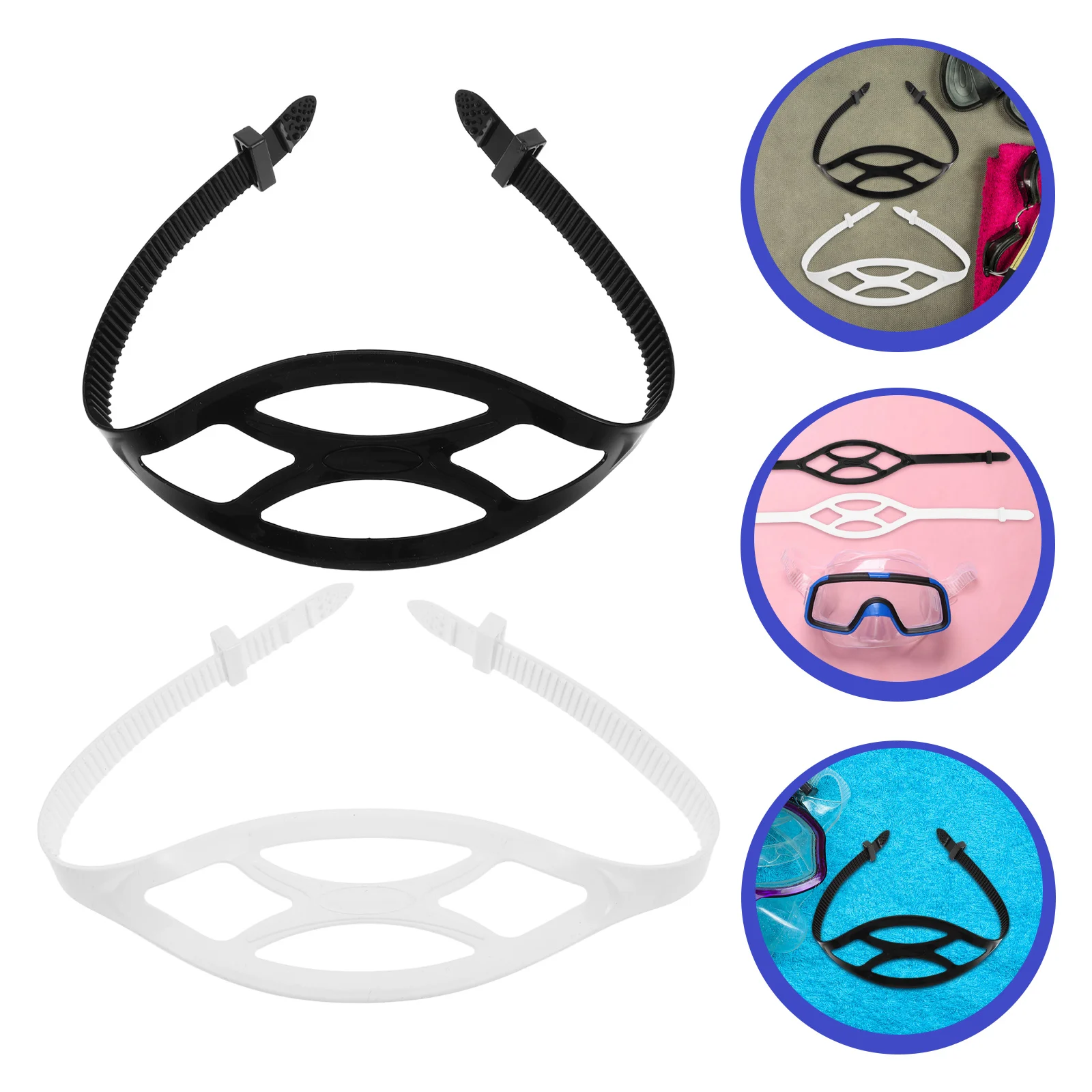 

2Pcs Universal Scuba Mask Strap Soft Silicone Antiaging Replacement Band for Diving Goggles Swim Equipment Diving Goggle Straps