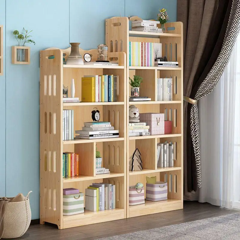 

Bookcase All solid wood pine floor-to-ceiling household shelf Simple modern children's bay window