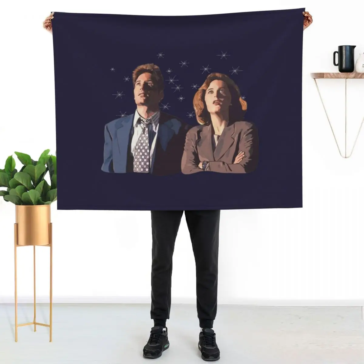 the X files deep throat Fox Mulder and Dana Scully Throw Blanket Reusable Durable Soft Blanket for All Seasons