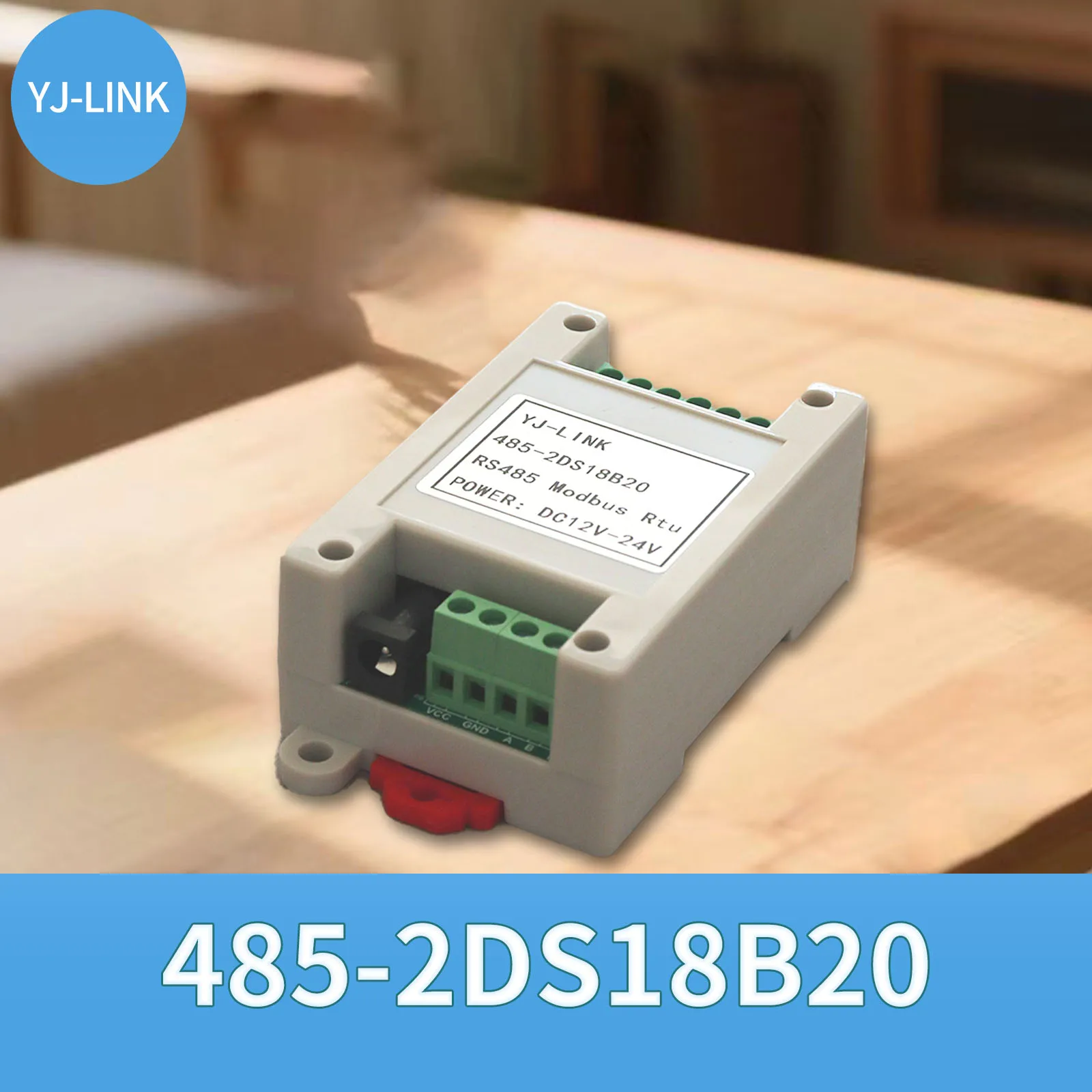 2ch DS18B20 temperature acquisition module RS485 Modbus RTU communication
