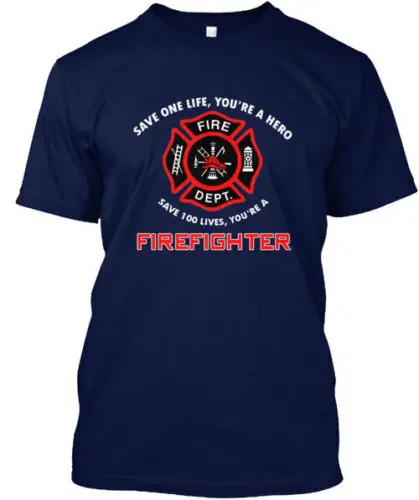 Firefighter Hero Tee T-shirt Made In The USA Size S To 5XL