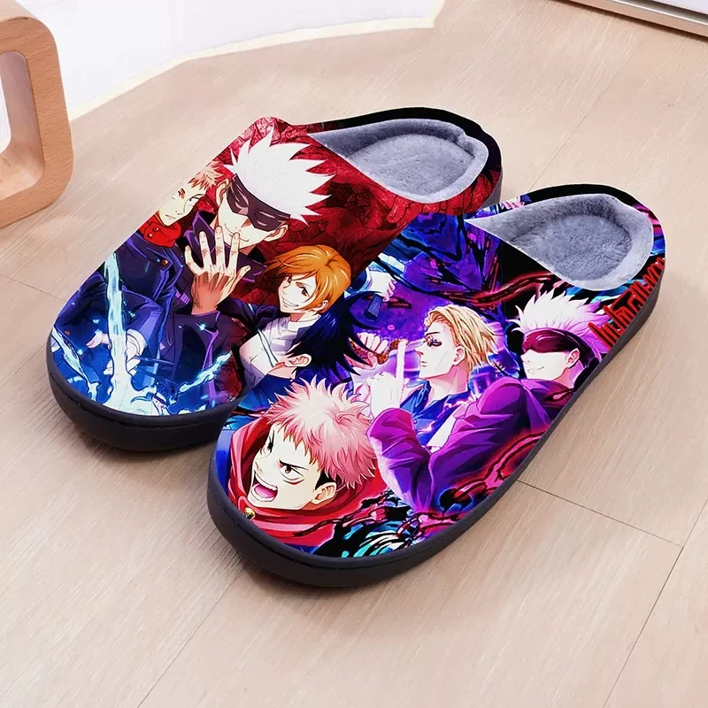 Winter Warm Indoor Slippers Jujutsu Kaisen Satoru Gojo Cospaly Cartoon Cute Shoes For Men Women Boy Girl Slippers Halloween Gift