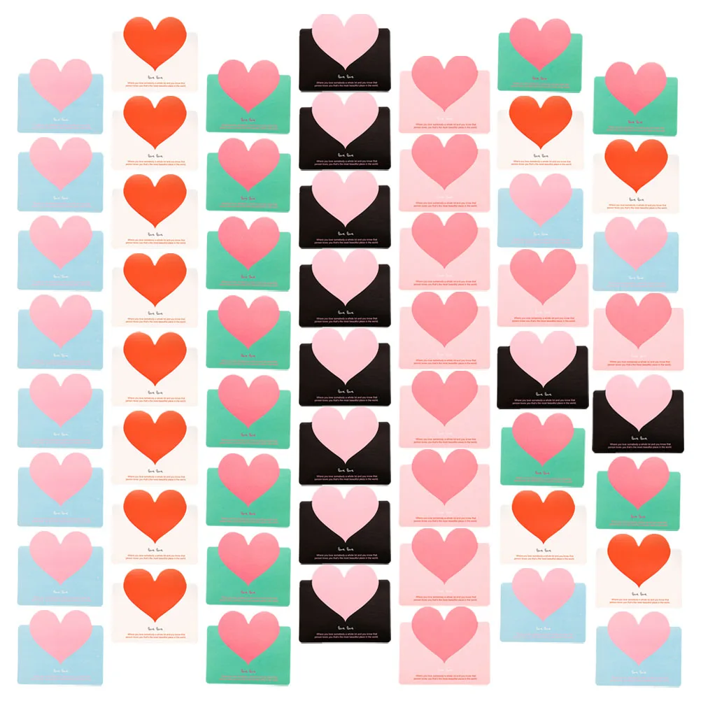 100Pcs Heart Shape Blessing Cards Blank Greeting Cards Exquisite Craftsmanship Sincere for All Occasions