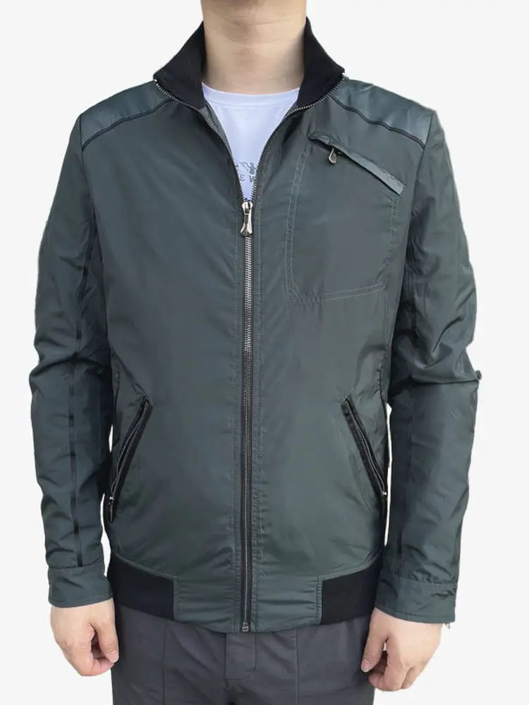 

Весенне-осеннее тонкое хлопковое мужское пальто Jaet Busin с воротником-стойкой Faion Urban Sle из полиэстера/нейлона на молнии из волокна Cosite