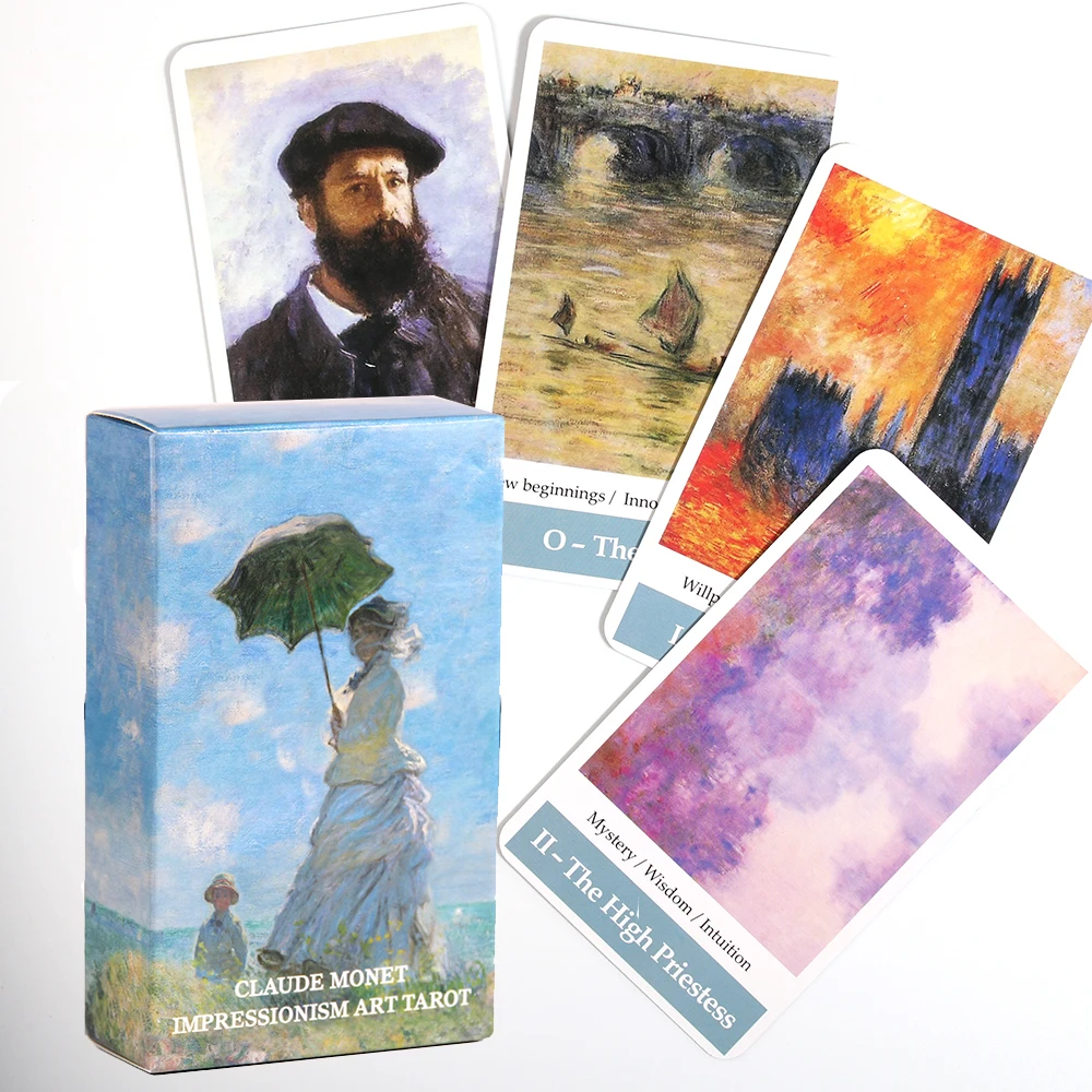 

1pc, Claude Monet Impressionism Art Tarot Deck, With QRCode Guidebook, Prophecy Fate Divination Deck, Fortune Telling Game, Begi