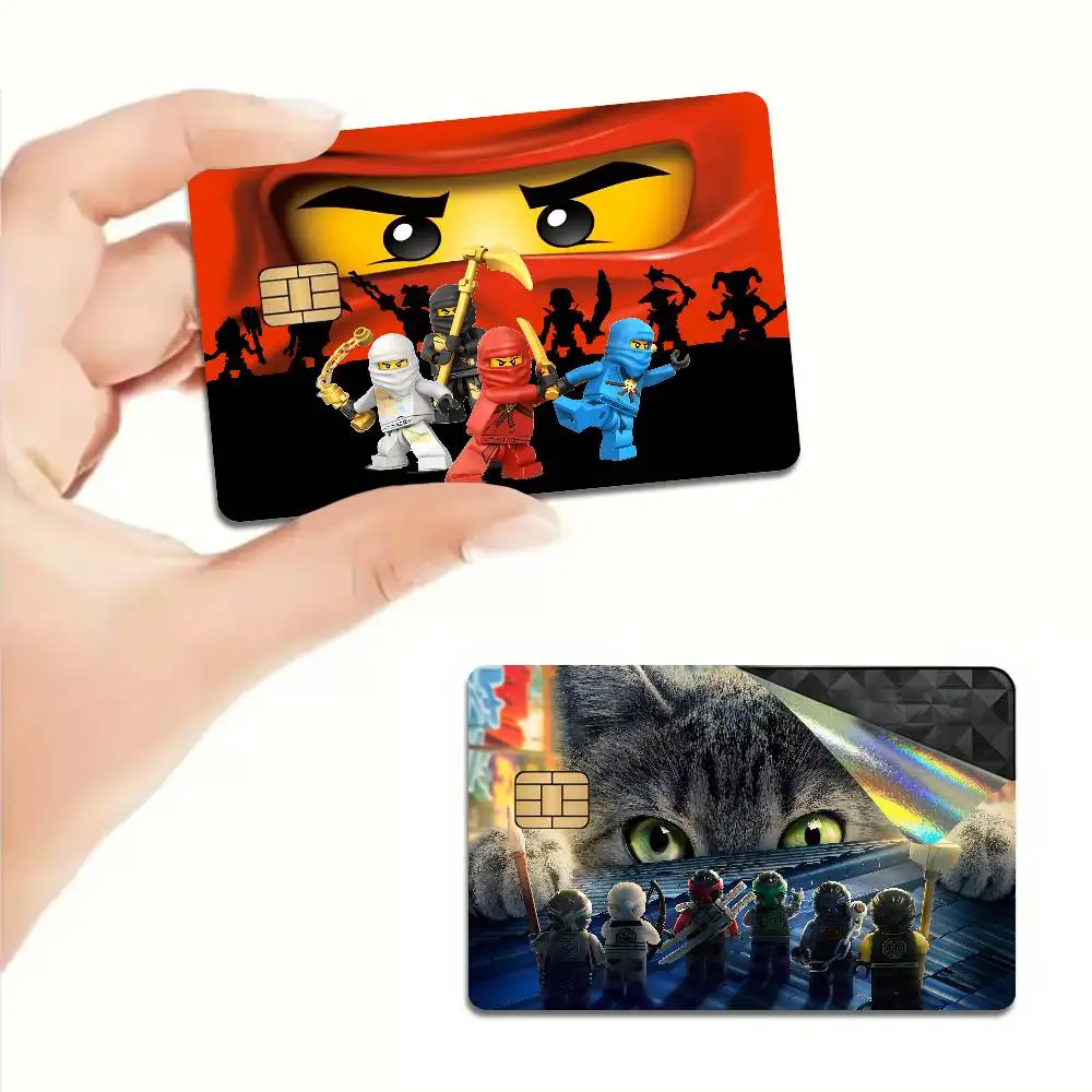 Cartoon N-Ninjago Anmie Fashion Matte Gold Silver Black Matte Film Skin Sticker Tape for Bank Credit Debit Card