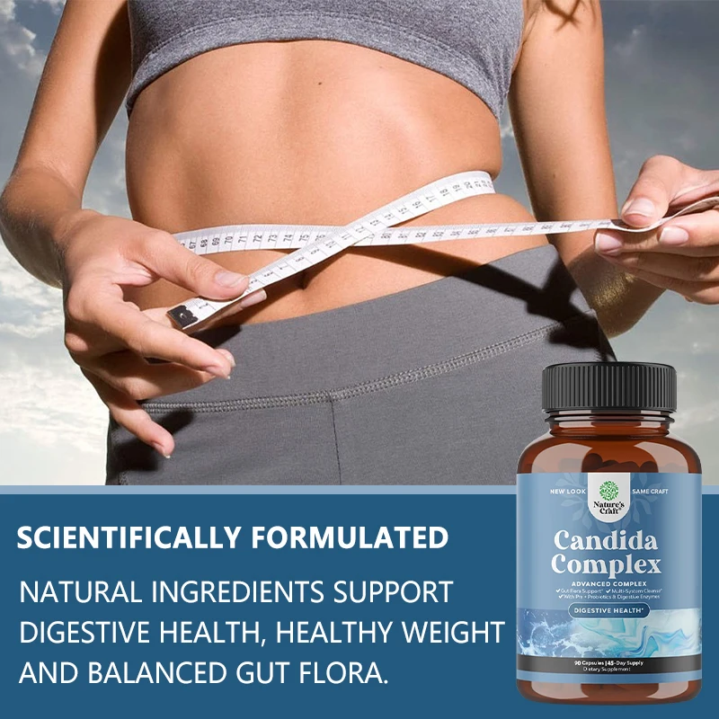 Candida Complex - Probiotics and Digestive Enzymes Natural Ingredients To Support Digestive Health and Intestinal Flora Balance