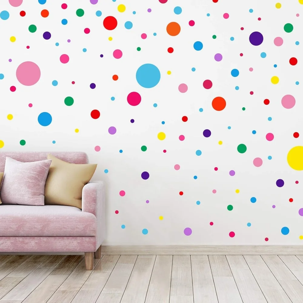 10PCS Wall Stickers for Bedroom Living Room, Polka Dot Wall Decals for Boys and Girls Bedroom Playroom Living Room Decor