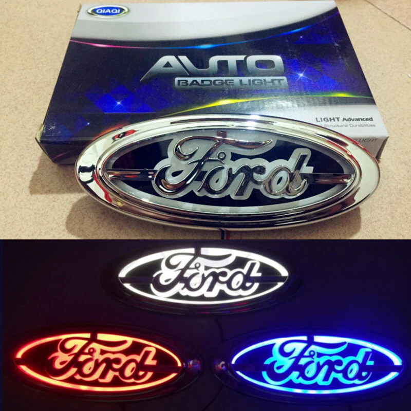 

Светодиодная наклейка-эмблема 14,5x5,6 см для передней и задней части автомобиля Ford Focus, Mondeo, Kuga, Mustang, Fusion, Transit, Ranger, Explorer