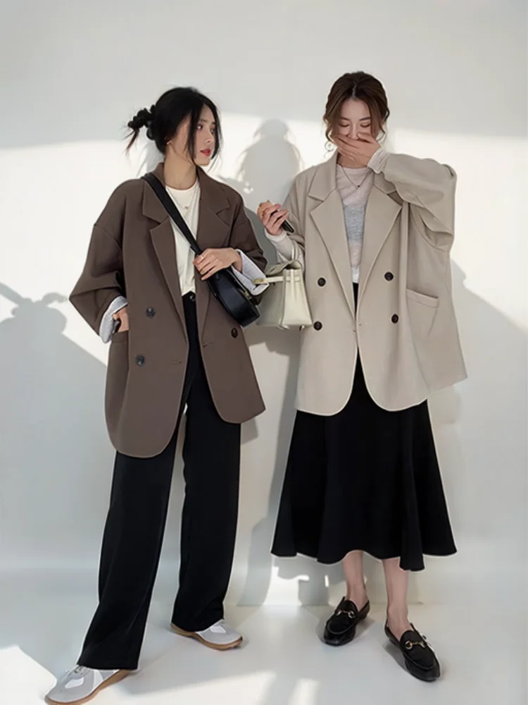 

Blazers Womans Winter Coat Knitted Boyfriend Brunch Social Scallop Edge Trim Heart Design Hollow Back Dream Breathable All-Match