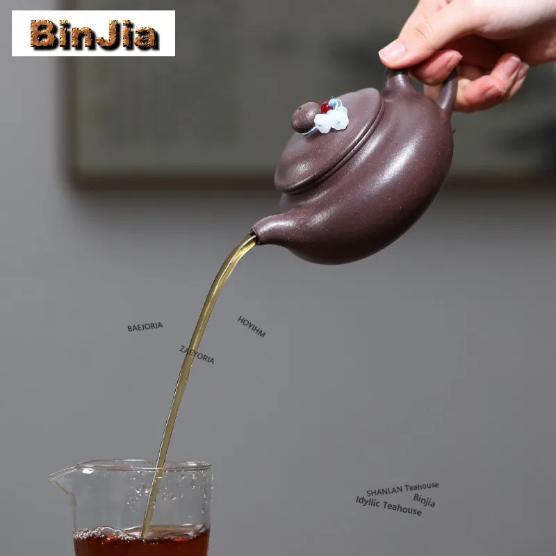 310ml Vintage Yixing Purple Clay Teapots Handmade Antique Pot Raw Ore Purple Mud Kettle With Filter Chinese Zisha Tea Set Cafes