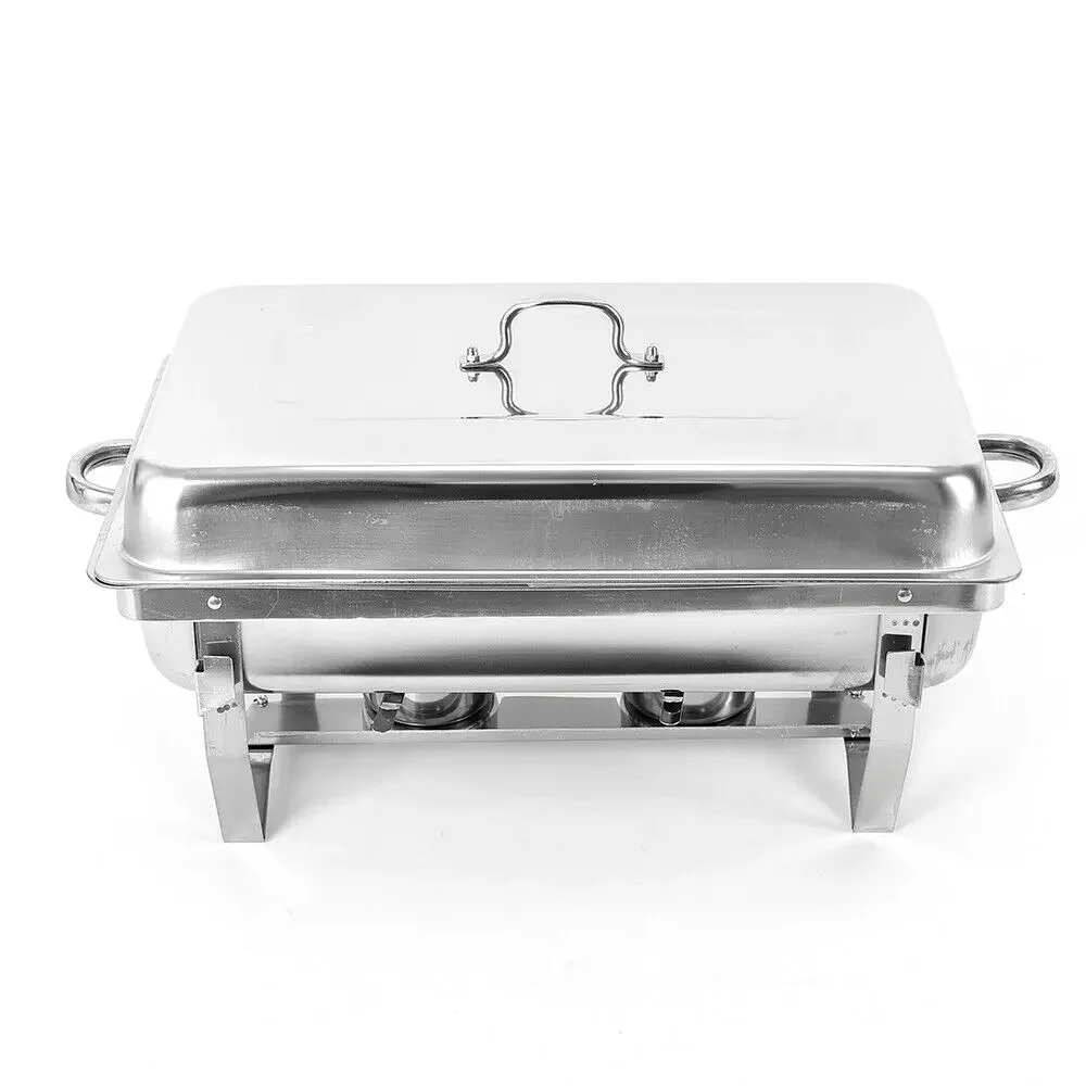 

7.5L Stainless Steel Collapsible Heating Container with 2 Fuel Containers & 2 Food Pans, Catering, Buffet and Party