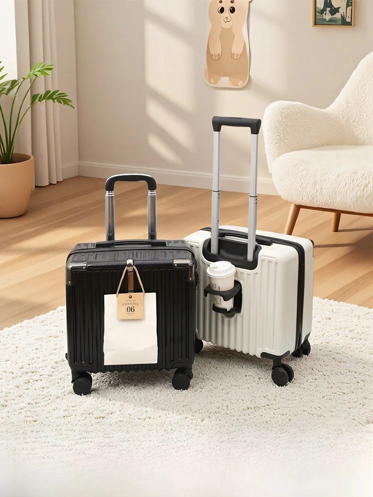 2025-new-travel-suitcase-18-inch-handheld-check-in-baggage-luggage-for-men-trendy-abs-pvc-material-color-pattern