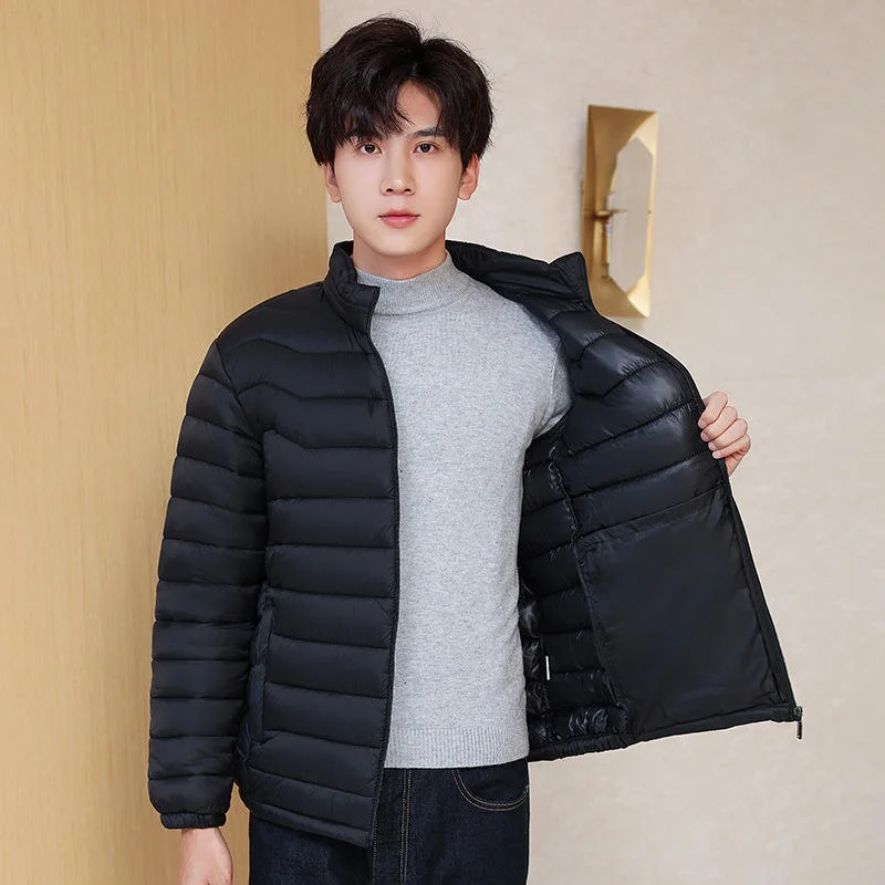 

Men's down Cotton Jaet Lightweight ort Sle Stand Collar Autumn Winter Coat Comfortable Breathable Casual Outerwear