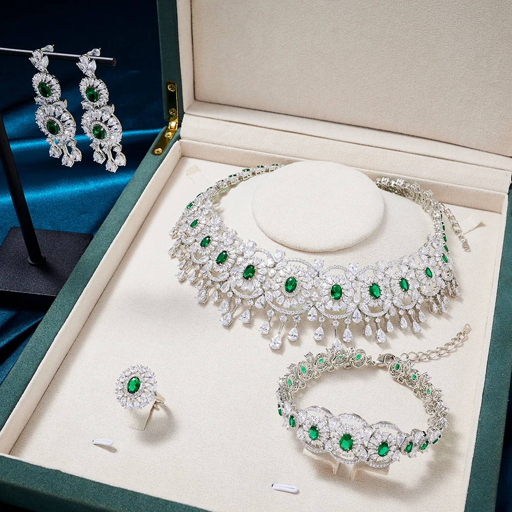 

INJEWELIFE Luxury Choker Necklace Sets for Women Cubic Zirconia Bridal Jewelry Sets DuBai Engagement Party Wedding Accessories