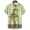3D Printed Men Hawaiian Streetwear Funny Frog