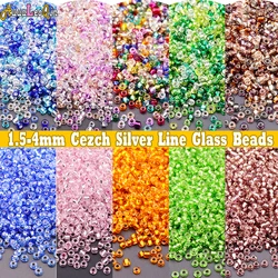 5g 1.5-4mm Transparent Cezch Silver Line Glass Beads 15/0 12/0 8/0 Spacer Seed Beads for Jewelry Making DIY Sewing Accessories