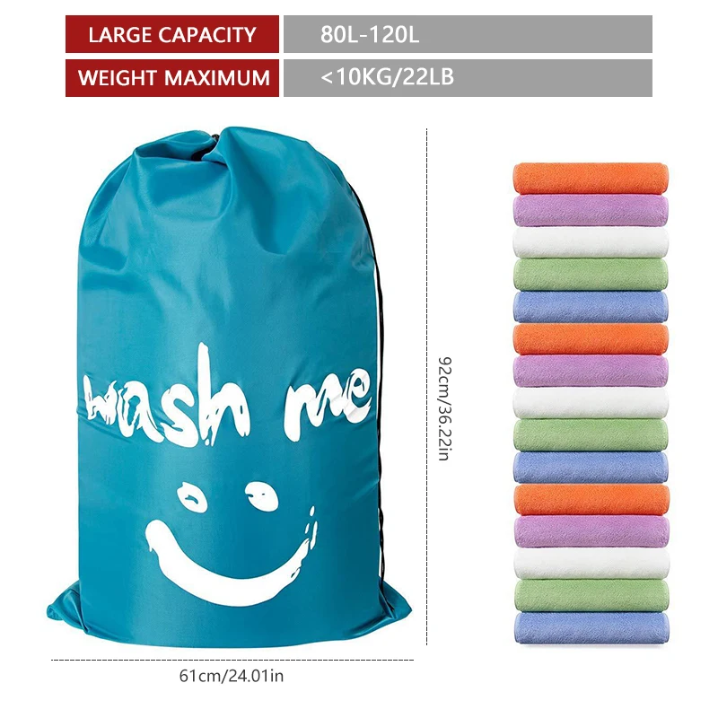 Washable Dirty Clothes Organizer Oxford Laundry Bag Wash Me Travel Organizer Folding Bag Laundry Drawstring Bag Cartoon Cute