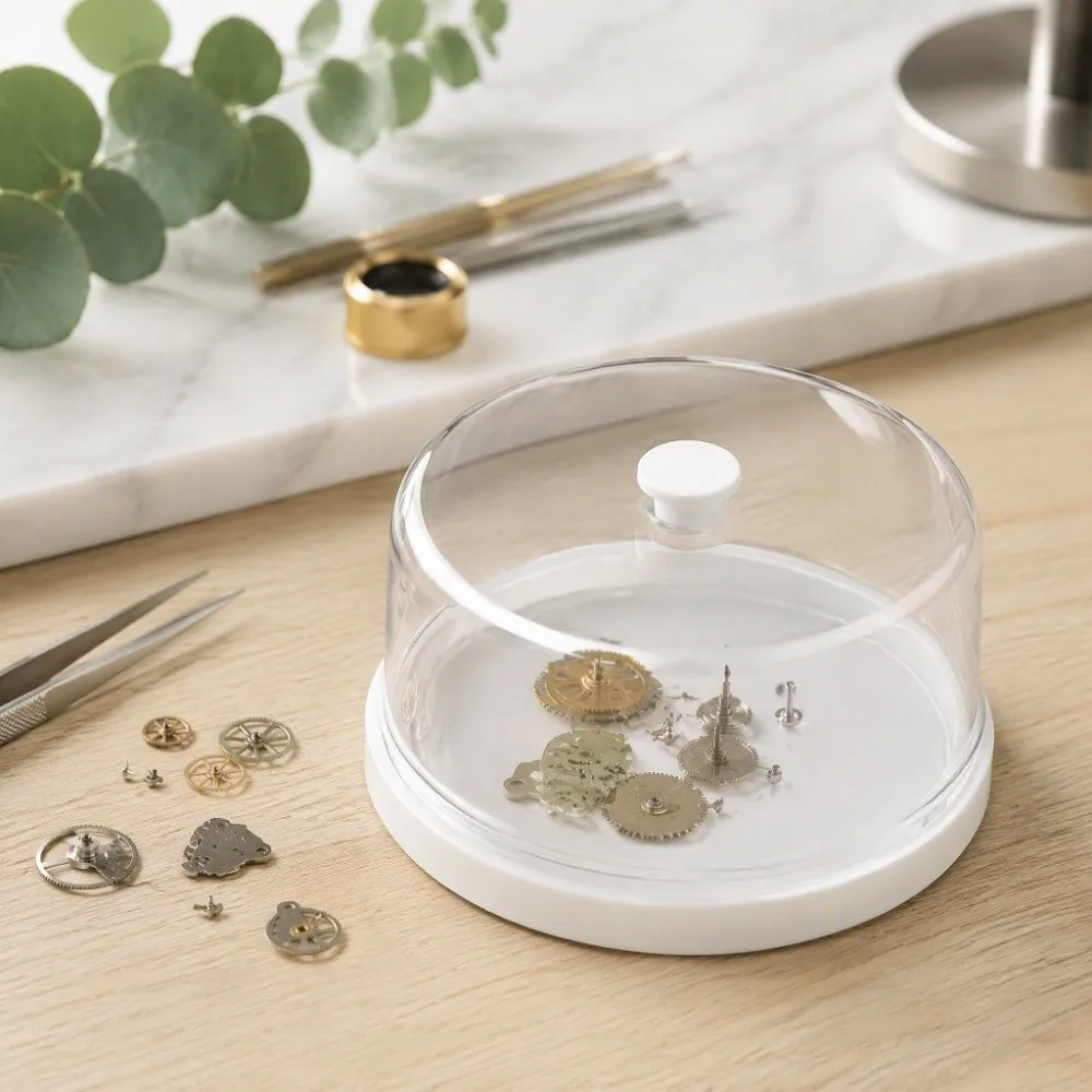 Convenient Storage Compartments Watch Dust Cover Anti-Dust Design Watch Protection Guard Dust Proof Tray For Watch Repair
