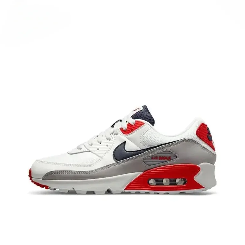 Nike Air Max 90 Mesh Fabric Synthetic Leather Non-slip Wear Absorption Comfortable Breathable Simple Low Top Running Shoes