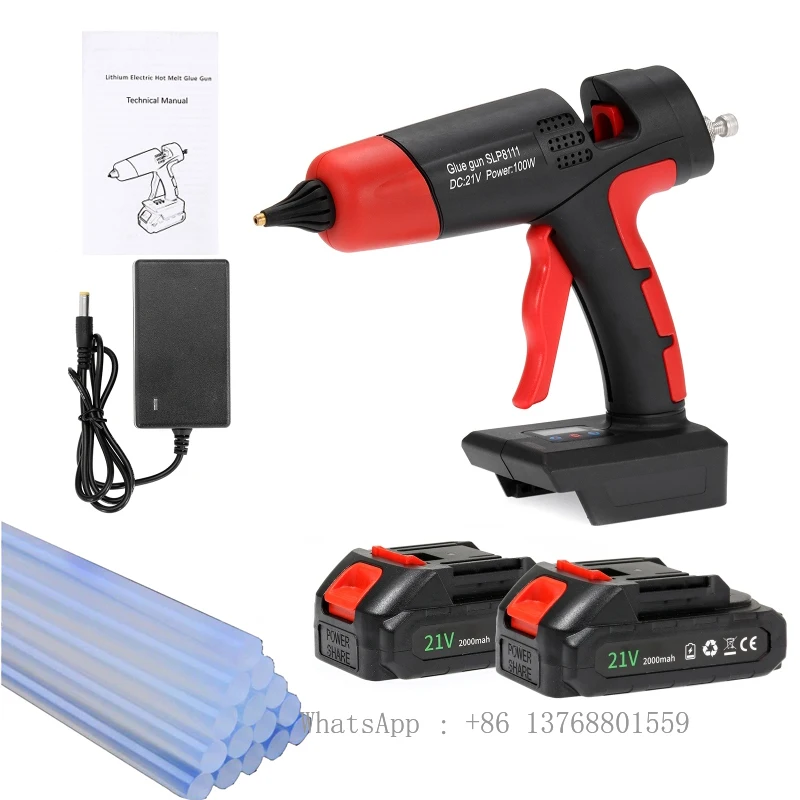 21V Hot Melt Glue Gun Copper Nozzle Cordless Rechargeable With Battery Home Hot Air Gun DIY Repair Tool With 30pcs Sticks