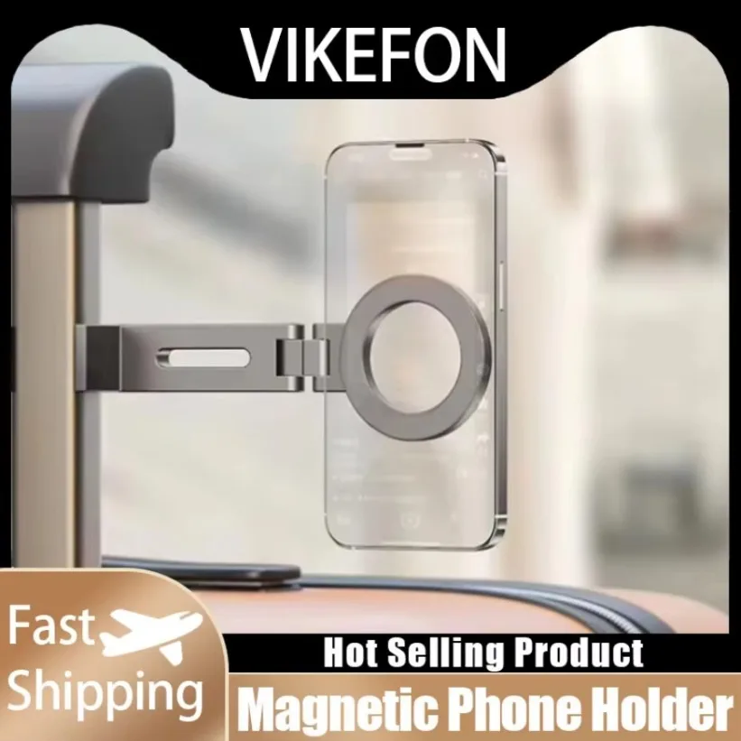 

Portable 360°Rotation Magnetic Mobile Phone Holder Folding Hands-Free Airplane Phone Mount for iPhone 16 15 14 13 12 Pro Max
