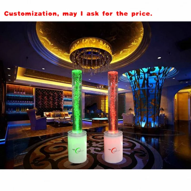 

на заказ. Внутренние светодиодные пузырьковые колонны с полками для бутылок