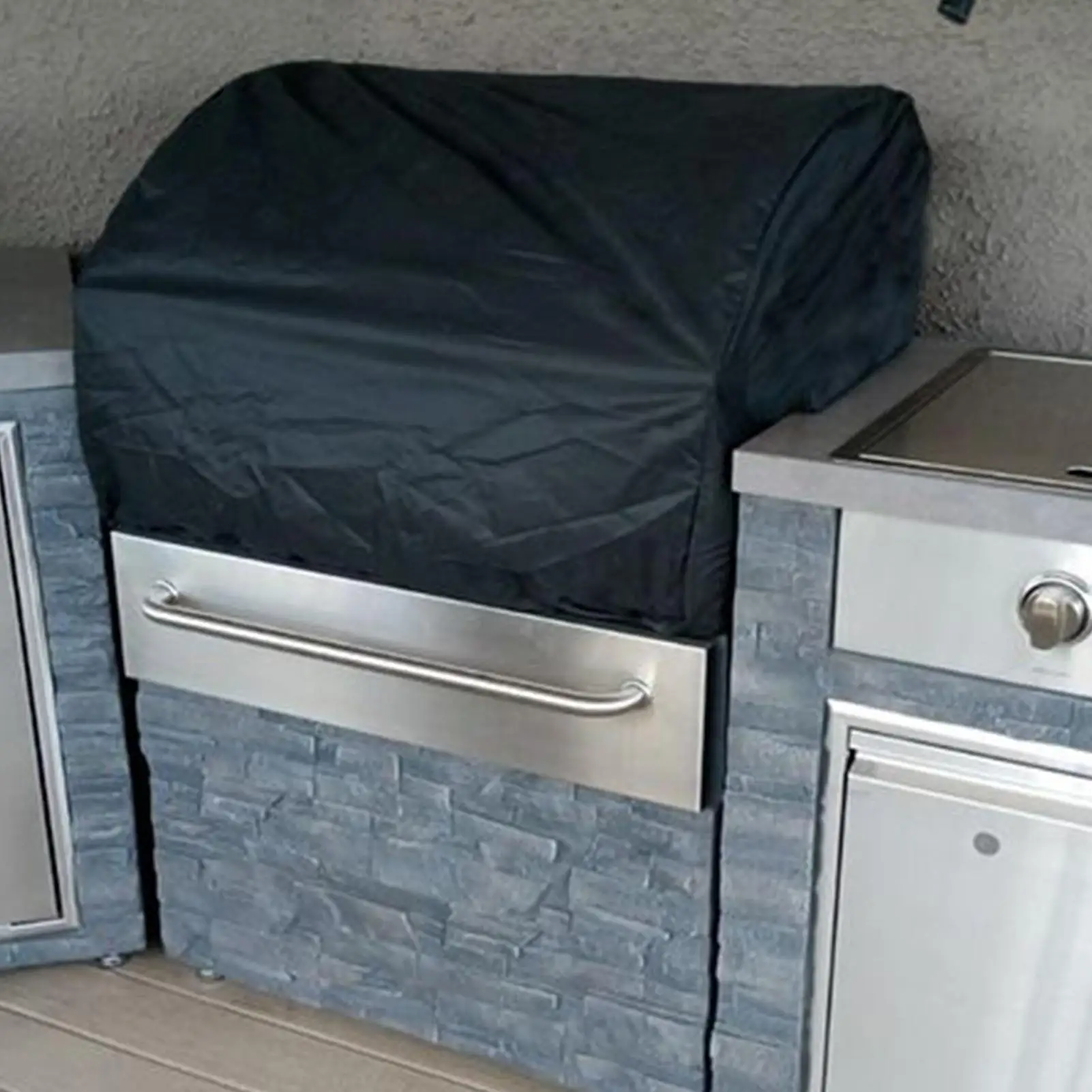 Built in Grill Cover BBQ Grill Top Cover 210D Oxford Fabric Waterproof Barbecue Cookware Protector for Backyard Yard Patio Lawn