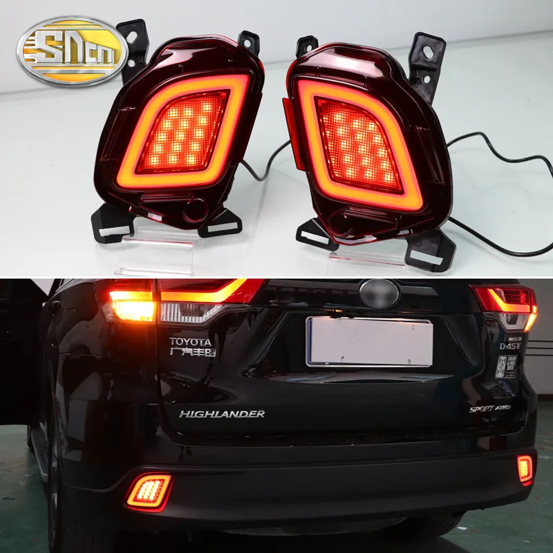 

3-in-1 Functions LED Reflector Lamp Rear Fog Lamp Bumper Light Brake Light Turn Signal For Toyota Highlander 2015-2019