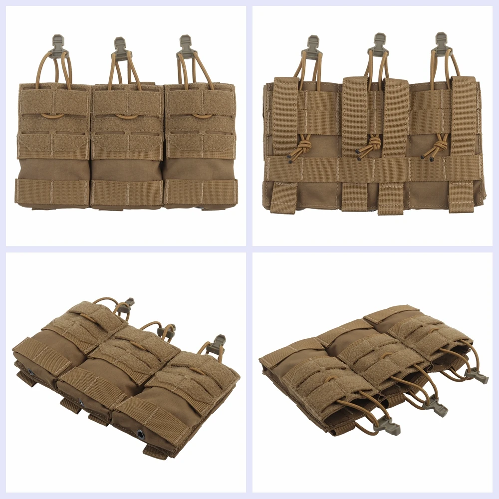 Tactical Vest Drop Pouch Fanny Bag,5.56 Triple Magazine Pouch,Plate Carrier Front Flap Molle Pouches Chest Pack accessory Bag