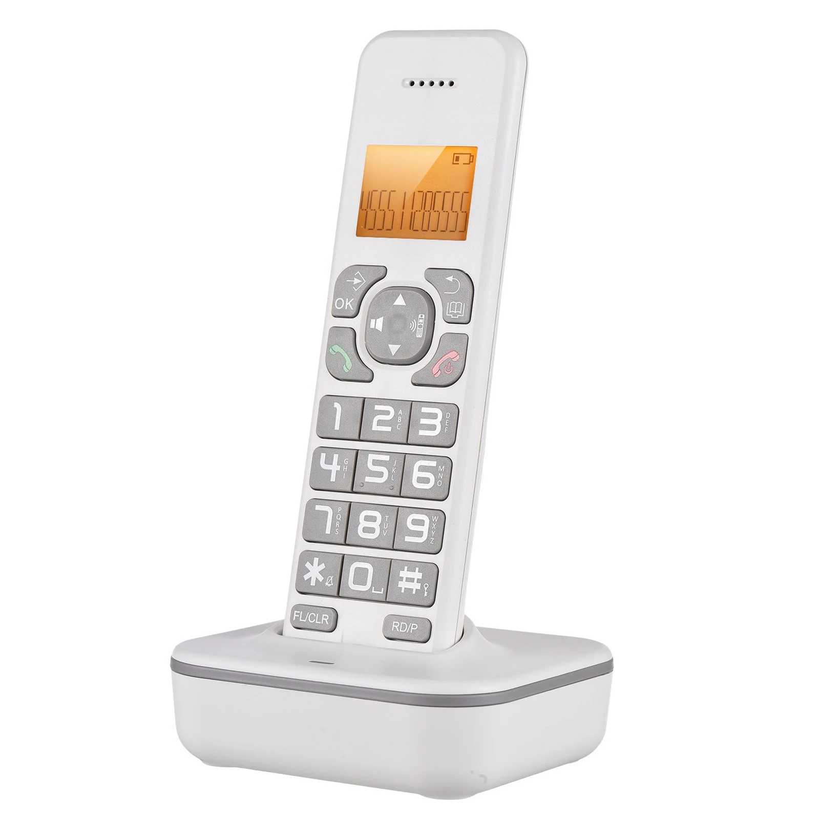 【HOT】D1102B Cordless Phone Caller ID Announcer Expandable Cordless Handset with LCD Backlight Display Rechargeable Batteries